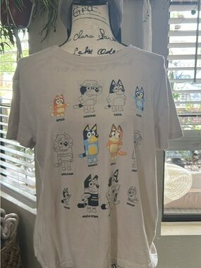 & Other Stories Cream Short Sleeve Tee with Multicolor Cartoon Characters